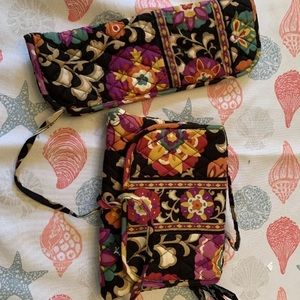 Vera Bradley Suzanni Cosmetic Travel Bag and curling iron cover